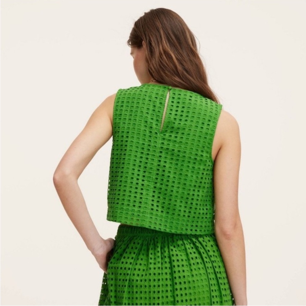 NWT KATE SPADE X TARGET Green SET Eyelet Shell Tank Top Shirt small top xs skirt - Picture 2 of 2